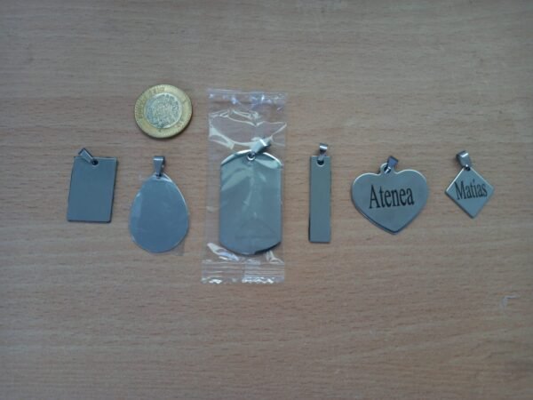 Placa (plaquita) de identificación de mascota PERSONALIZADA con forma de hueso de acero inoxidable color oro rosado